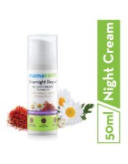 MamaEarth Overnight Repair Night Cream With Collagen, Saffron & Daisy Flower, 50g For Brightening & Firming